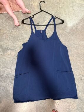 Free People Navy Blue Maxi Dress with Pockets